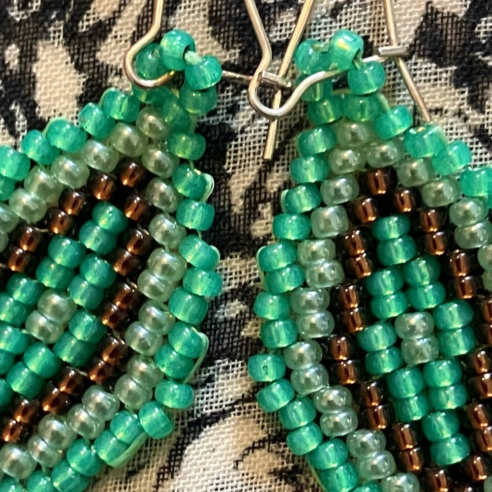 HAND CRAFTED BOHEMIAN BEADED EARRINGS *NEW *JAPANESE GLASS BEADS *LIGHTWEIGHT - Picture 5 of 8